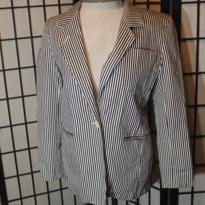 Lauren Ralph Lauren Green Label Navy & Wht Striped Blazer Womens Size 4